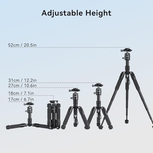 SmallRig VT-20 Aluminum Mini Tripod, 20" Desktop Tripod with 360° Ball Head, Compact Desktop Tripods for DSLR Camera Video Camcorder, Load up to 13lb/6kg - Image 3