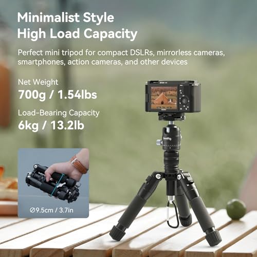 SmallRig VT-20 Aluminum Mini Tripod, 20" Desktop Tripod with 360° Ball Head, Compact Desktop Tripods for DSLR Camera Video Camcorder, Load up to 13lb/6kg - Image 2