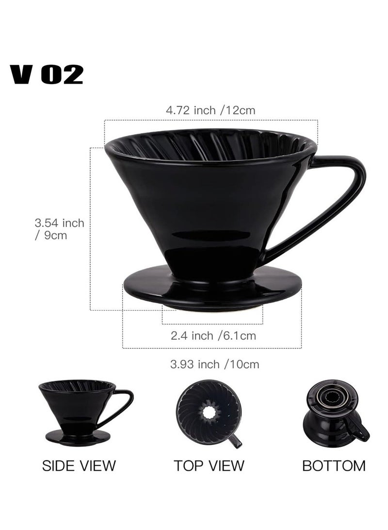 TDAO V60 Ceramic Dripper 1~4 Cup - High Fired Ceramic Coffee Maker for Home, Cafe & Restaurant - Image 3