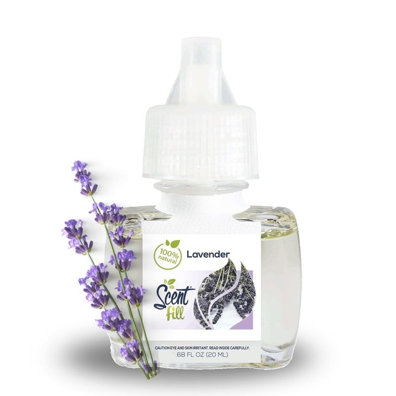 Scent Fill 100% Natural Lavender Plug in Air Freshener, Scented Oil Refills, 2 Refills + Diffuser - Image 2
