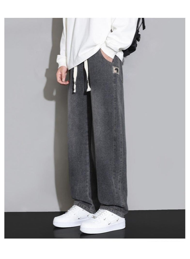 Fashionable Men's Loose Straight Leg Jeans, Wide Leg Casual Pants  - Image 1