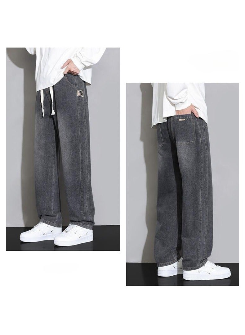 Fashionable Men's Loose Straight Leg Jeans, Wide Leg Casual Pants  - Image 3