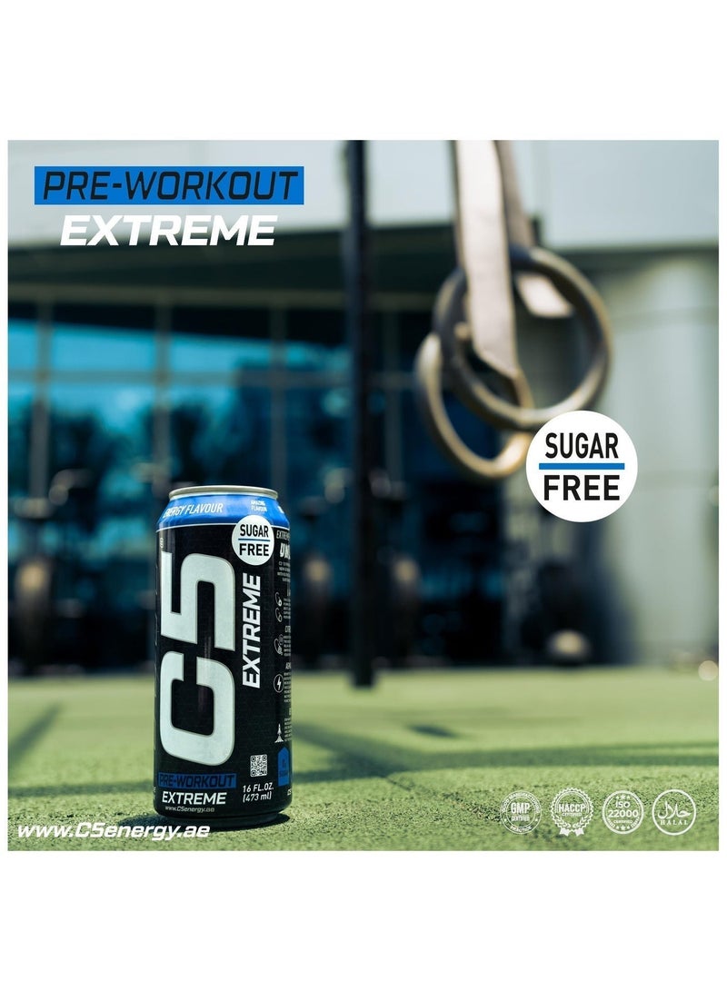 C5 Extreme Energy Flavor -  Pre Workout , Sugar Free, Zero Calories, 200mg High Caffeine, Creatine - Beta Alanine - Citrulline Malate High-Performance Pre-Workout Booster Supplement Pack of 12 - Image 3