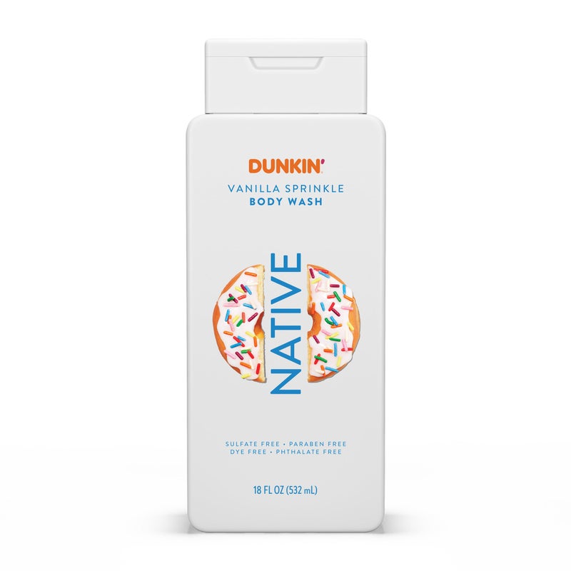 native غسول الجسم الطبيعي، دانكن فانيلا سبراينكل، يحتوي على مكونات مشتقة طبيعيًا | للنساء والرجال، خالٍ من الكبريتات والبارابين والأصباغ مما يترك البشرة ناعمة ومرطبة | 18 oz - Image 1