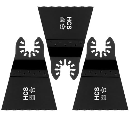 PAYA TOOLS Multifunction High Carbon Steel Standard 2-1/2" Wide E-Cut Oscillating Saw Blades, Universal Fit Multitool Blades for Wood, PVC, Drywall (3-Pack) - Image 1