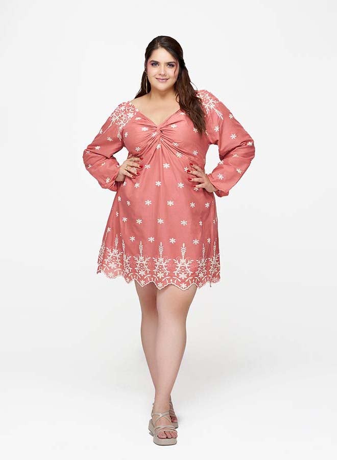 Virgio VIRGIO 100% Cotton Embroidered Mini Dress  - Image 1