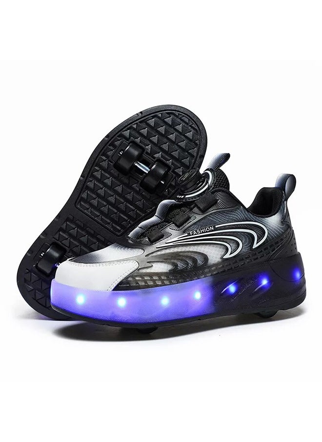 XiuWoo - Kids Roller Skates LED Two-Wheel Flash Stylish Shiny Sneaker Skates With Wheels and Lightning Soles For Easy Swivel Buckle Kids Shoes - Image 1