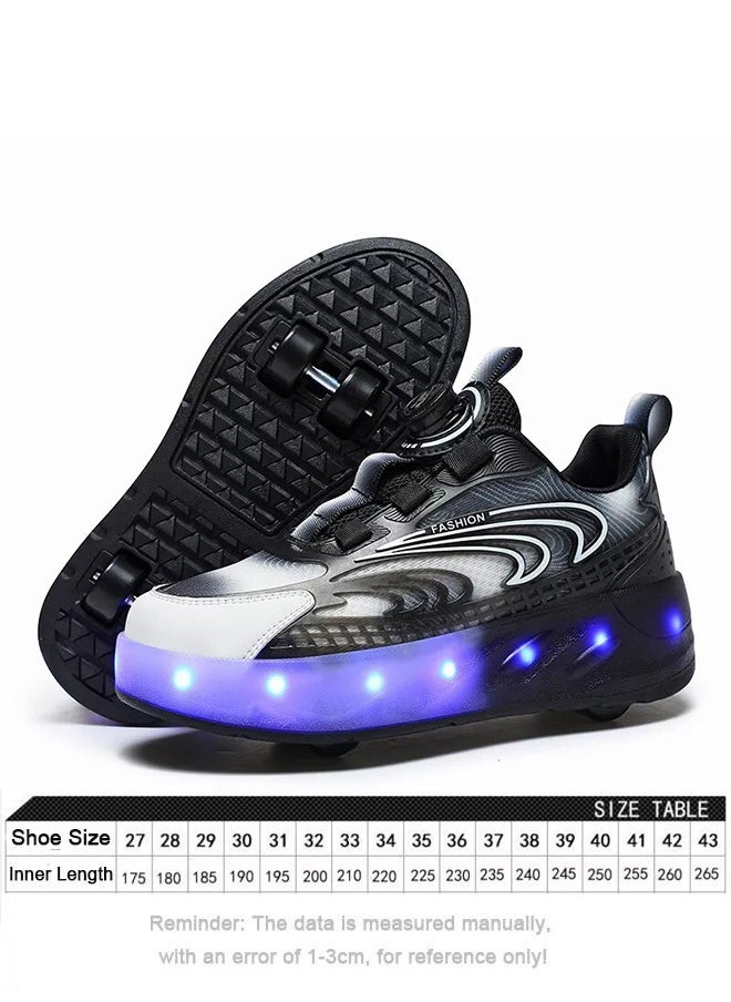 XiuWoo - Kids Roller Skates LED Two-Wheel Flash Stylish Shiny Sneaker Skates With Wheels and Lightning Soles For Easy Swivel Buckle Kids Shoes - Image 1