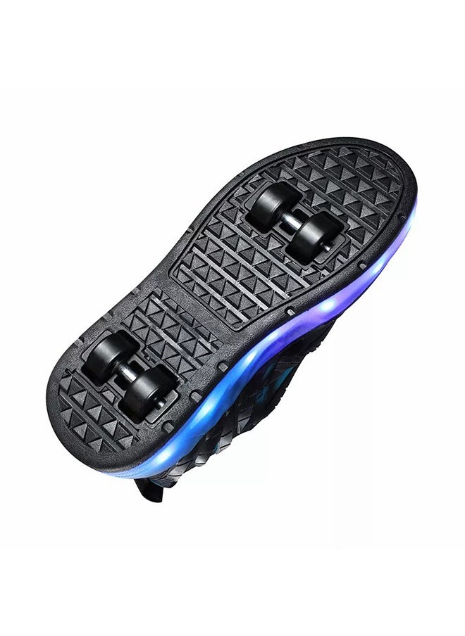 XiuWoo - Kids Roller Skates LED Two-Wheel Flash Stylish Shiny Sneaker Skates With Wheels and Lightning Soles For Easy Swivel Buckle Kids Shoes - Image 1