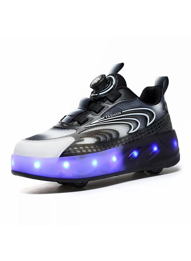 XiuWoo - Kids Roller Skates LED Two-Wheel Flash Stylish Shiny Sneaker Skates With Wheels and Lightning Soles For Easy Swivel Buckle Kids Shoes - Image 1