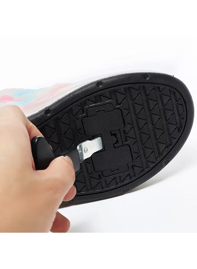 XiuWoo - Kids Roller Skates LED Two-Wheel Flash Stylish Shiny Sneaker Skates With Wheels and Lightning Soles For Easy Swivel Buckle Kids Shoes - Image 1