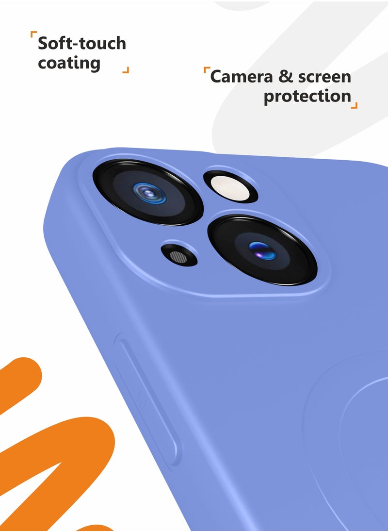 MOBILIUS - for iPhone 13 mini Case, Soft Anti-Scratch Microfiber Lining, Compatible with MagSafe, Shockproof Phone Case for iPhone 13 mini, Purple - Image 1