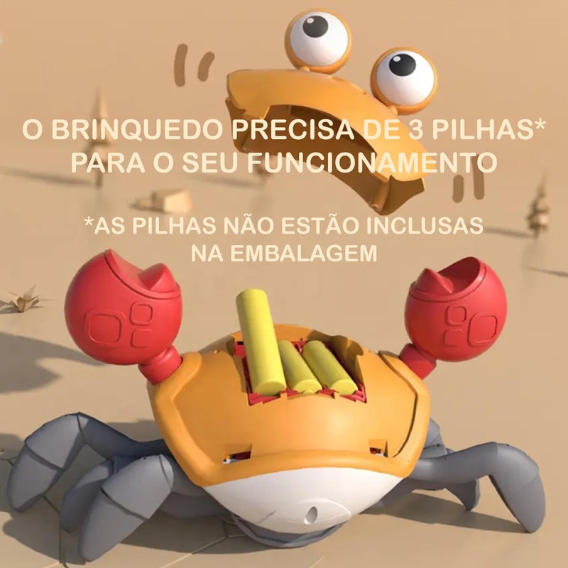 Crab Toy with Music Walking and Obstacle - Battery Powered (AA) (Orange) - Image 2