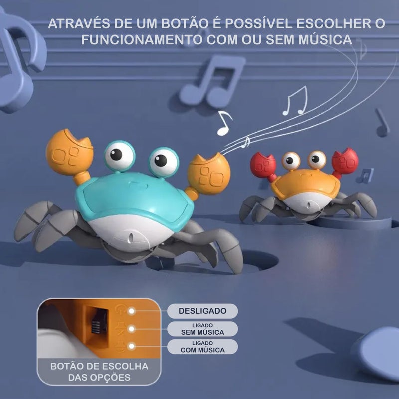 Crab Toy with Music Walking and Obstacle - Battery Powered (AA) (Orange) - Image 3
