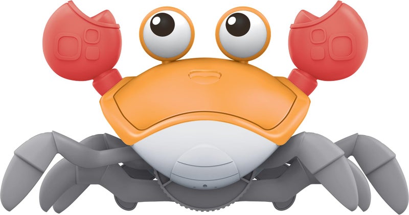 Crab Toy with Music Walking and Obstacle - Battery Powered (AA) (Orange) - Image 1