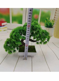 Generic Artificial Plants, Artificial Bonsai Tree Fake Plant Potted Desktop Display Garden Decor Pine Tree Green  - Image 5