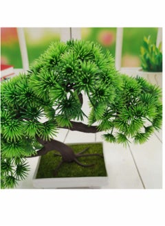Generic Artificial Plants, Artificial Bonsai Tree Fake Plant Potted Desktop Display Garden Decor Pine Tree Green  - Image 4