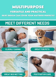 Blueberry Terry Waterproof Mattress Protector With Deep Pocket And All Around Elastics, 200X200+30cm, White  - Image 5