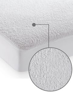 Blueberry Terry Waterproof Mattress Protector With Deep Pocket And All Around Elastics, 200X200+30cm, White  - Image 1