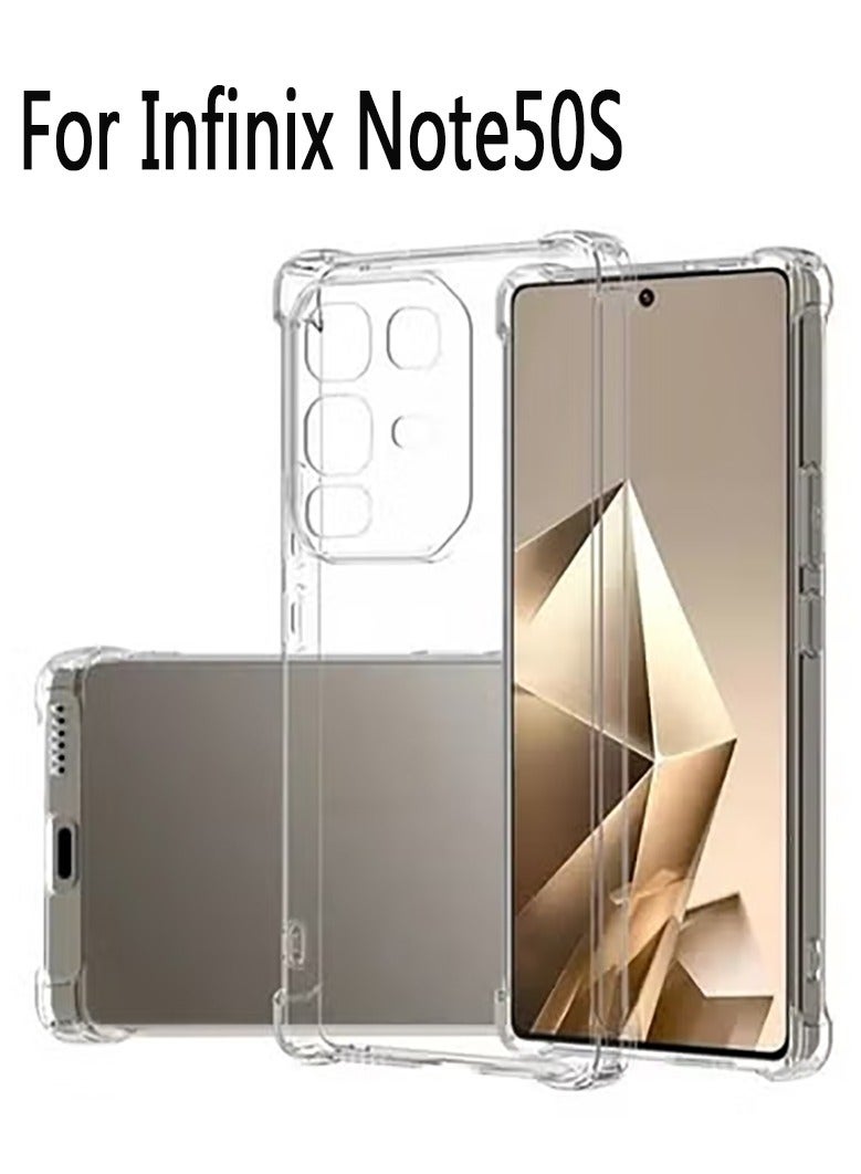 Case Soft Silicone Clear Phone Cover For Infinix Note50S Four Corner Anti Fall Protect Bumper  - Image 1