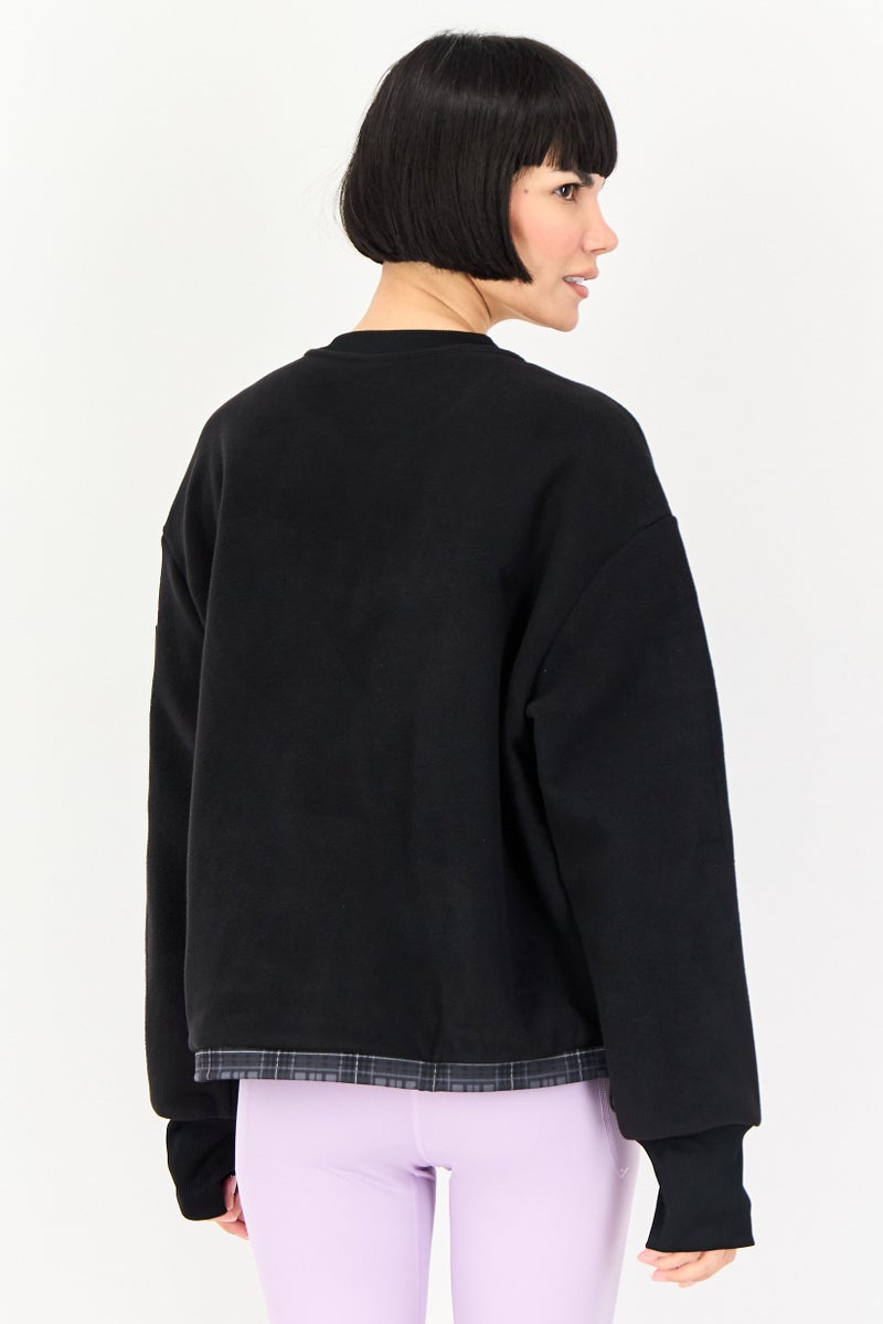 GIORDANO سويت شيرت رياضي نسائي G-Motion بأكمام طويلة، خارجي، أسود - Image 4