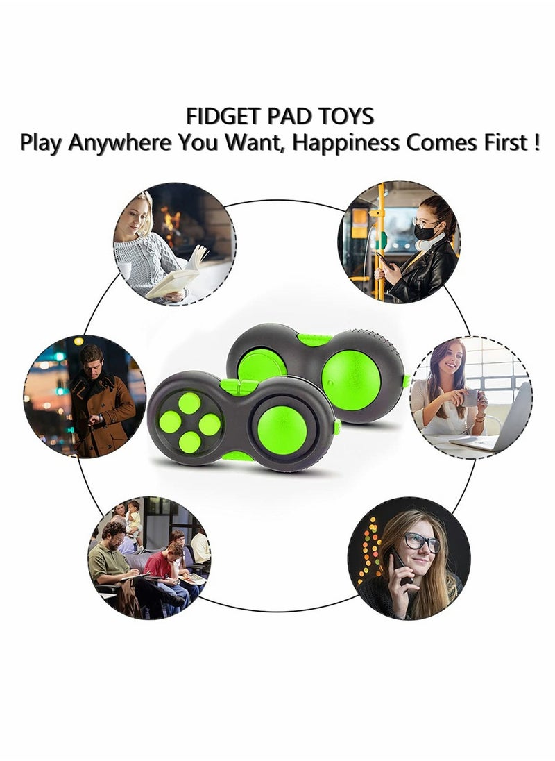 KASTWAVE - Fidget Pad Toy for Anxiety and Stress Relief 8 Fidget Features Cube with Silent Button ABS Plastic Fidget Controller Pad Cube for Kids and Adults Green - Image 1