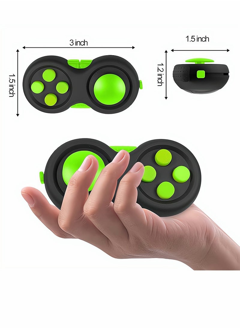 KASTWAVE - Fidget Pad Toy for Anxiety and Stress Relief 8 Fidget Features Cube with Silent Button ABS Plastic Fidget Controller Pad Cube for Kids and Adults Green - Image 1