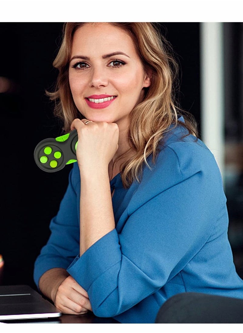 KASTWAVE - Fidget Pad Toy for Anxiety and Stress Relief 8 Fidget Features Cube with Silent Button ABS Plastic Fidget Controller Pad Cube for Kids and Adults Green - Image 1