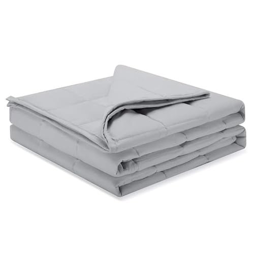 Weighted Idea Weighted Blanket for Adults (Light Grey,60"x80",15lbs) Cooling Breathable Heavy Blanket with Premium Glass Beads All-Season Soft Thick Comfort - Image 1