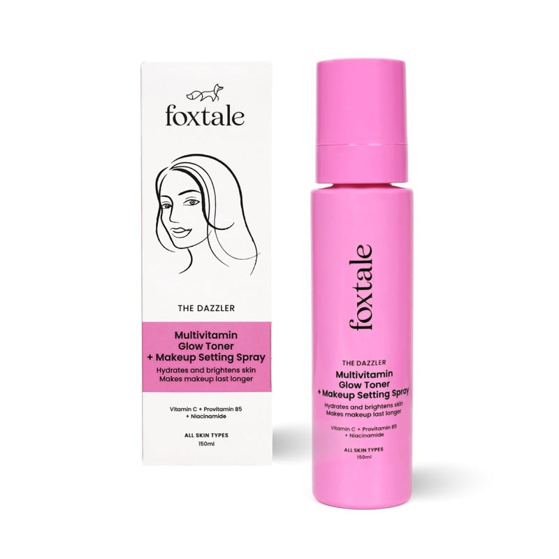 Foxtale Multivitamin Glow Toner  Makeup Setting Spray with Vitamin C  Niacinamide Hydrating Toner for Glowing Skin AlcoholFree For All Skin Types 150 ml - Image 1