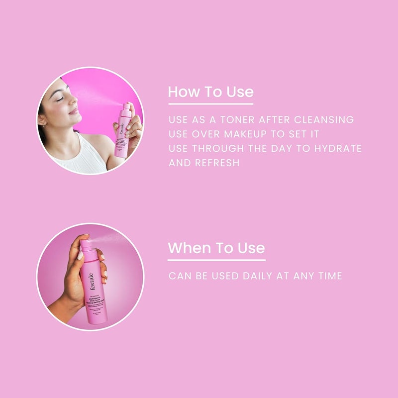 Foxtale Multivitamin Glow Toner  Makeup Setting Spray with Vitamin C  Niacinamide Hydrating Toner for Glowing Skin AlcoholFree For All Skin Types 150 ml - Image 5