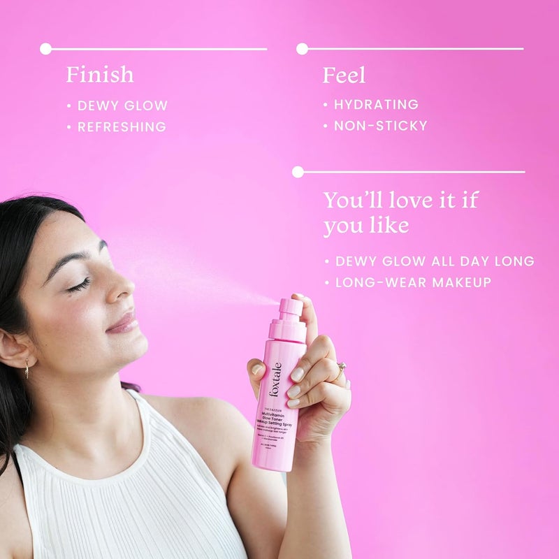 Foxtale Multivitamin Glow Toner  Makeup Setting Spray with Vitamin C  Niacinamide Hydrating Toner for Glowing Skin AlcoholFree For All Skin Types 150 ml - Image 4