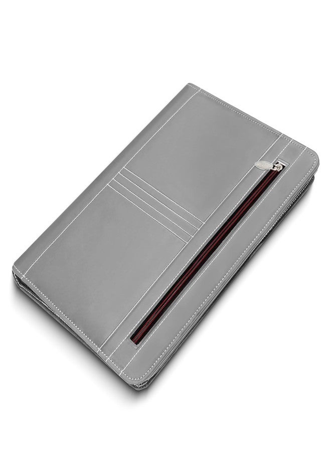 Storite PU Leather Multipurpose 24 File Sleeve A4 Professional Files and Folders, Certificate, Legal Size Documents Holder for Home, Office, School (Ash Grey) - Image 1