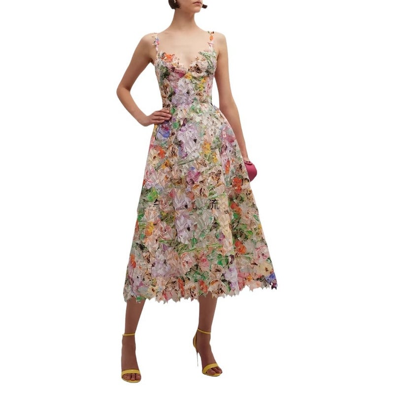 2026 Spring New European Style Sweetheart Floral Lace Cutout Strappy Dress 1910 - Image 5