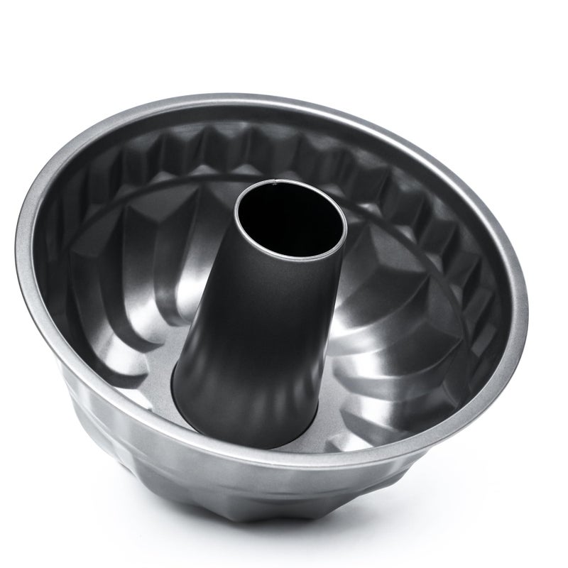 WINSOME Fluted Ring Cake Mould Non Stick Carbon Steel Round Cake Pan Tray for Baking Ring and Cakes  Ideal for Afternoon Tea and Parties 225 CM