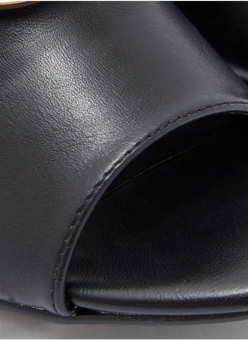 FYOR - Buckle Detail Wedge Low Heel Sandals - Image 1