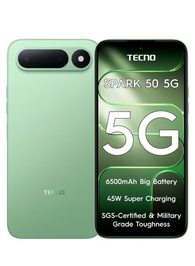 TECNO Spark 50 5G Dual SIM 4GB RAM 256GB Mint Green - Middle East Version - Image 1
