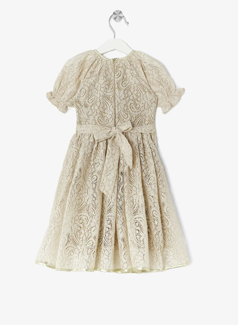 Little Golden Apple Lace Floral Dress