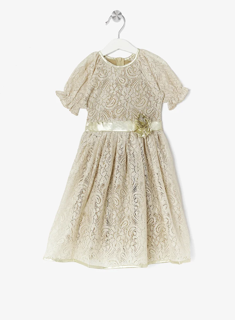 Little Golden Apple Lace Floral Dress