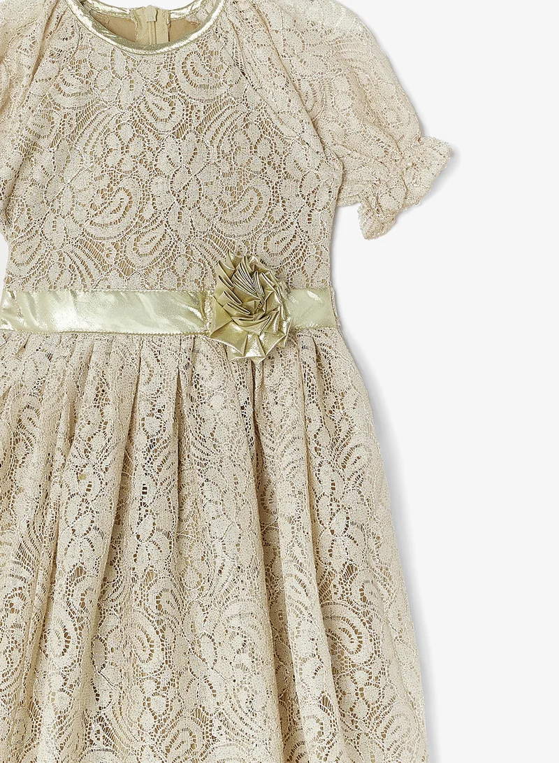 Little Golden Apple Lace Floral Dress