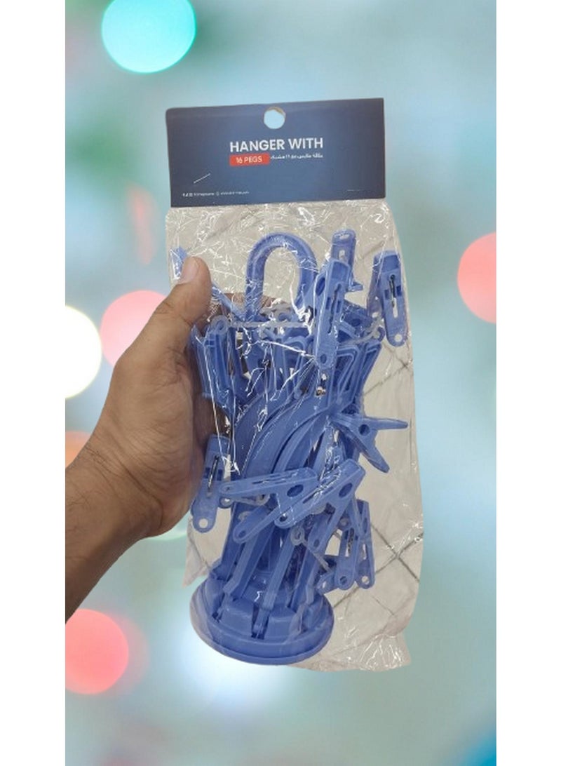 Home Pro Hanger With 16 Pegs Blue  - Image 2