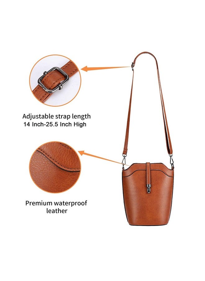 seOSTO - Crossbody Bags For Women Small Leather Bucket Crossbody Bag Womens Vegan Bag Bucket Purses Handbags Shoulder Bags - Image 1