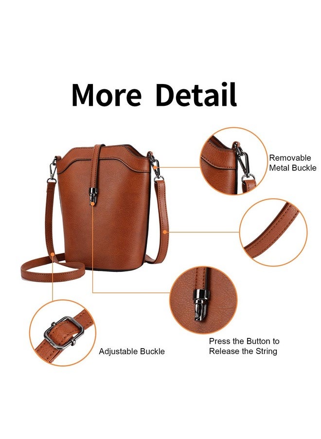 seOSTO - Crossbody Bags For Women Small Leather Bucket Crossbody Bag Womens Vegan Bag Bucket Purses Handbags Shoulder Bags - Image 1