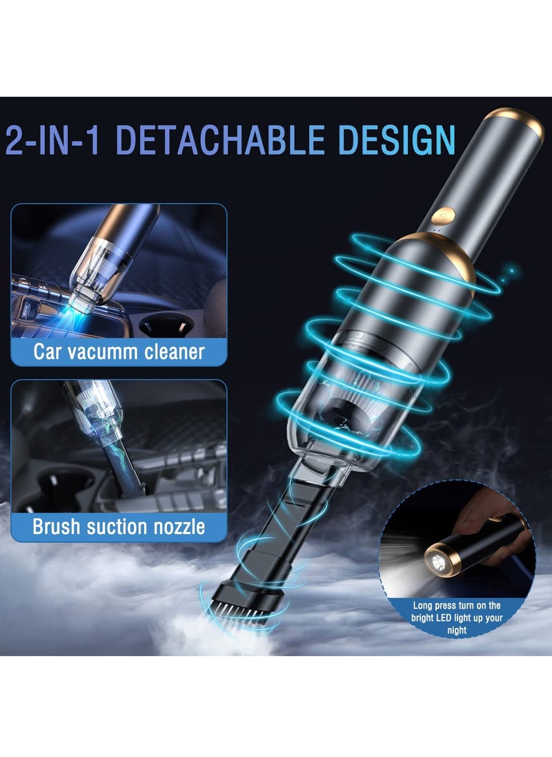 Arabest Car Vacuum Cleaner, Portable Cordless Vacuum Cleaner, 13000PA High Power, Washable Filter, USB-C Rechargeable Detachable Handheld Vacuum Cleaner with Lighting Function, Suitable for Car/Home/Office, etc.  - Image 2