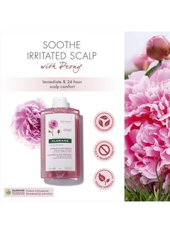 Klorane Shampoo with Peony, Soothing Relief for Dry Itchy Flaky Sensitive Scalp, pH Balanced, Provides Scalp Comfort, 13.5 fl. oz.  - Image 2