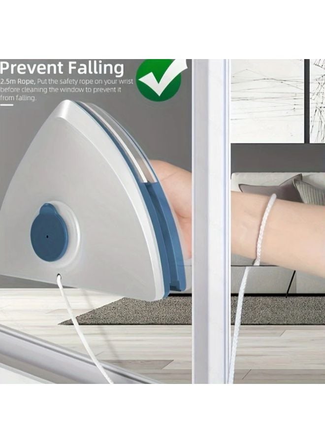 منظف النوافذ المغناطيسي المزدوج الجوانب أزرق من البلاستيك ABS للزجاج أحادي الطبقة بسمك 3-8 مم - Image 4