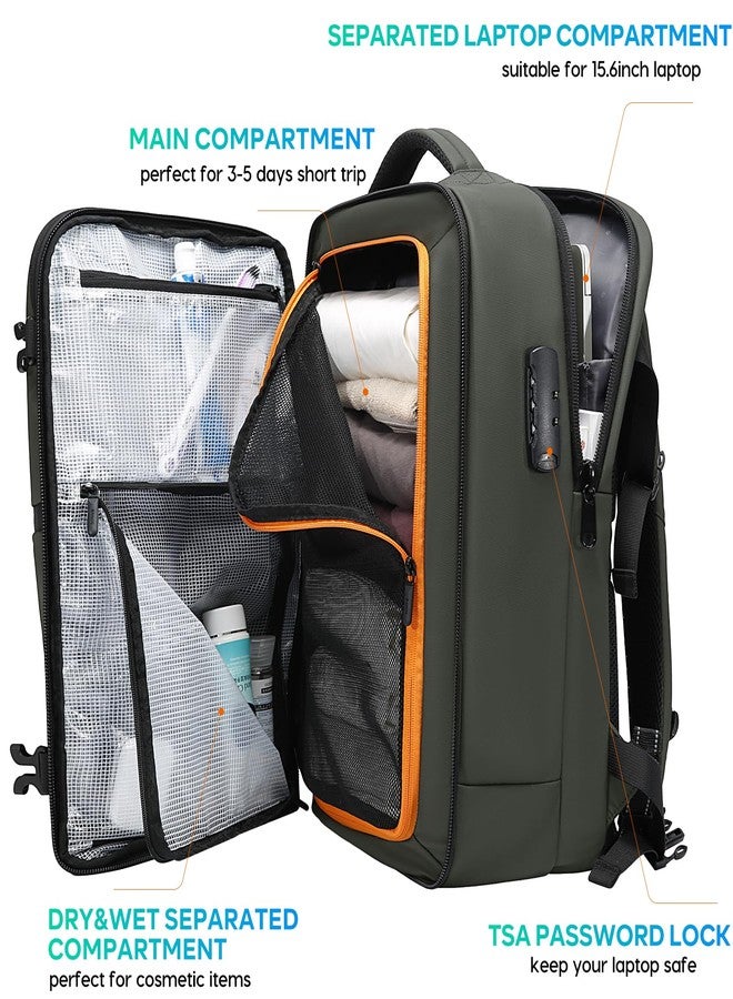 BANGE Sleek Fashion Backpack Combines Anti-Theft Security with Lightweight Comfort for Trendy Travelers, Military Green, Medium, Casual - Image 3