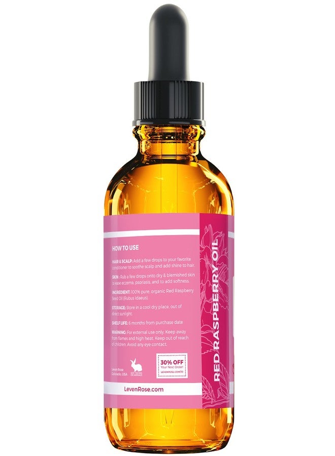 Leven Rose Red Raspberry Seed Oil Organic 1 oz - Natural with Antioxidants, Vitamin E, and Vitamin A - Anti Aging Raspberry Oil for Skin - Image 2