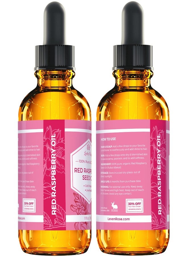 Leven Rose Red Raspberry Seed Oil Organic 1 oz - Natural with Antioxidants, Vitamin E, and Vitamin A - Anti Aging Raspberry Oil for Skin - Image 4