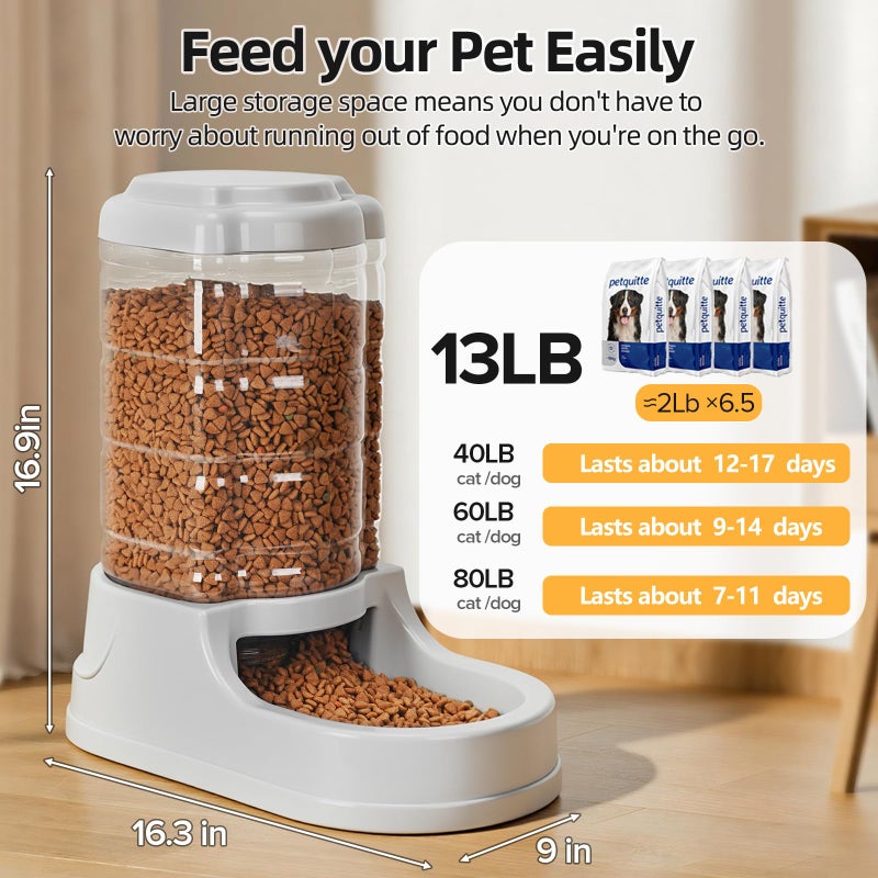 Kenond 9.5L Gravity Large Dog Feeder, Automatic Dog Food Dispenser, Suitable for Indoor/Outdoor - Image 2
